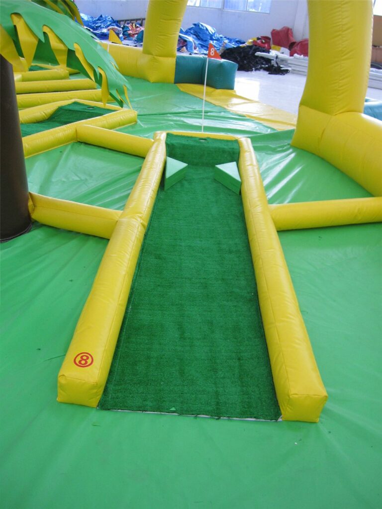 Inflatable mini golf available for hire from Blackball